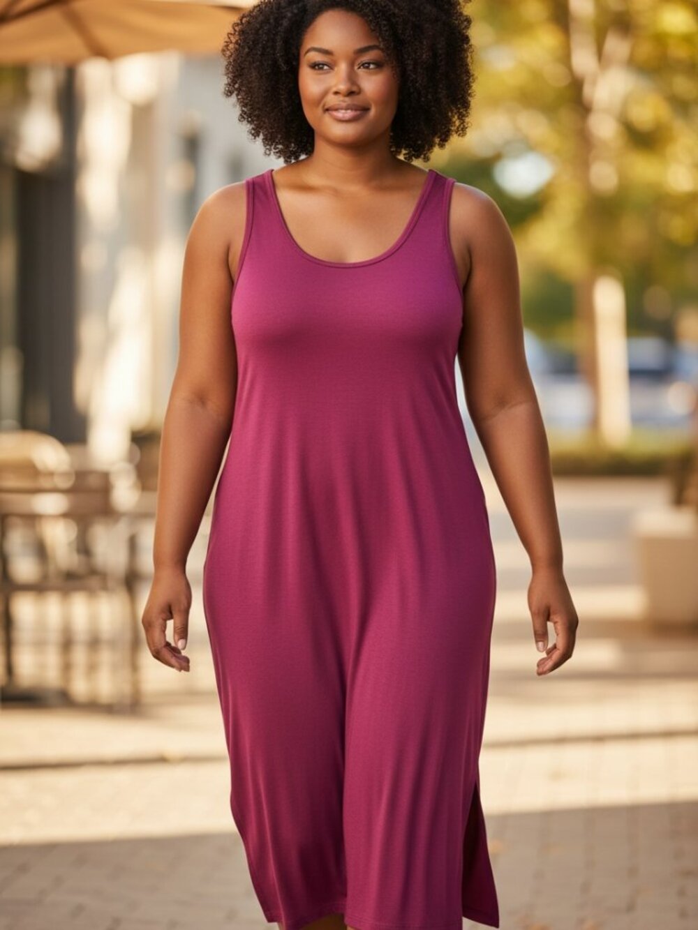 Terra & Sky Ribbed Tank Dress Bundle Lot of 2 - Teal & Magenta Plus Size 0X 14W - Picture 3 of 14